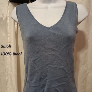 Dana Buchman blue wool sleeveless top